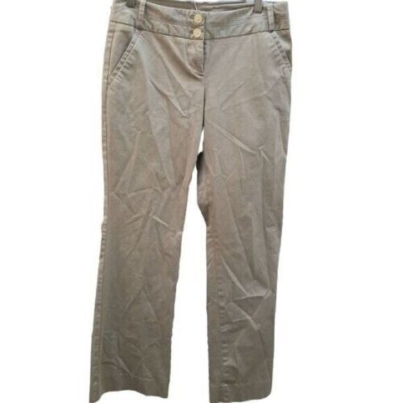 Larry Levine Womens Size 6 Tan  Solid Wide Leg Khaki Pants - Picture 7 of 9